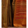 Saree en soie Tussar Ikat moutarde