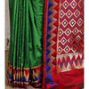 Sari en soie verte avec motif zari