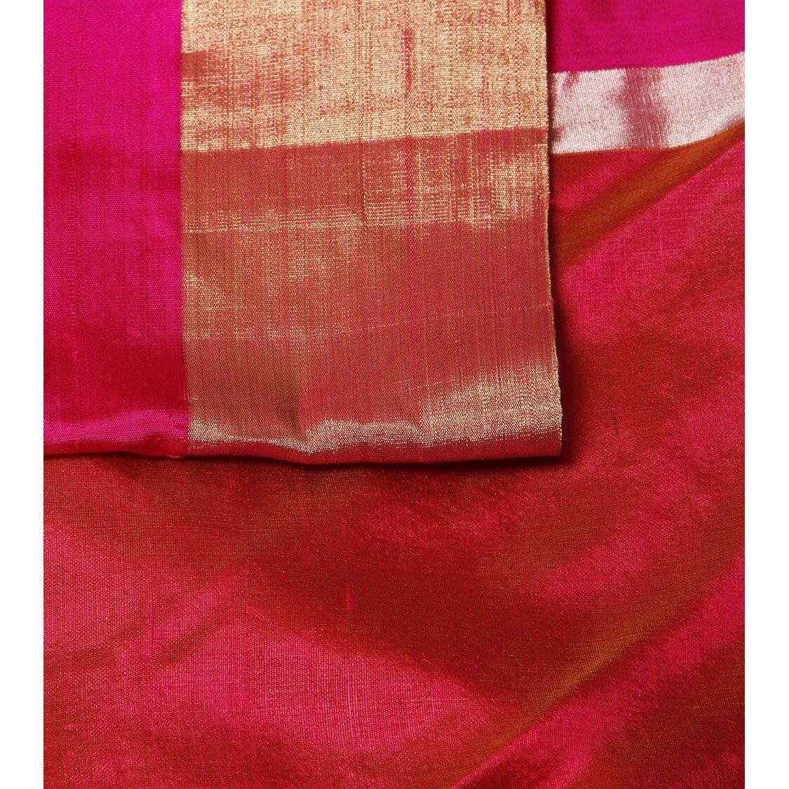 Gelber Phool Meena Jaal Chanderi Saree aus Seide