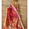 Pink Silk Mor Meena Jaal Chanderi Saree