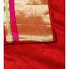 Saree Chanderi à rayures et bordures en soie rouge avec motif de jupe