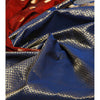 Handwoven Red, Blue and Green Silk Saree