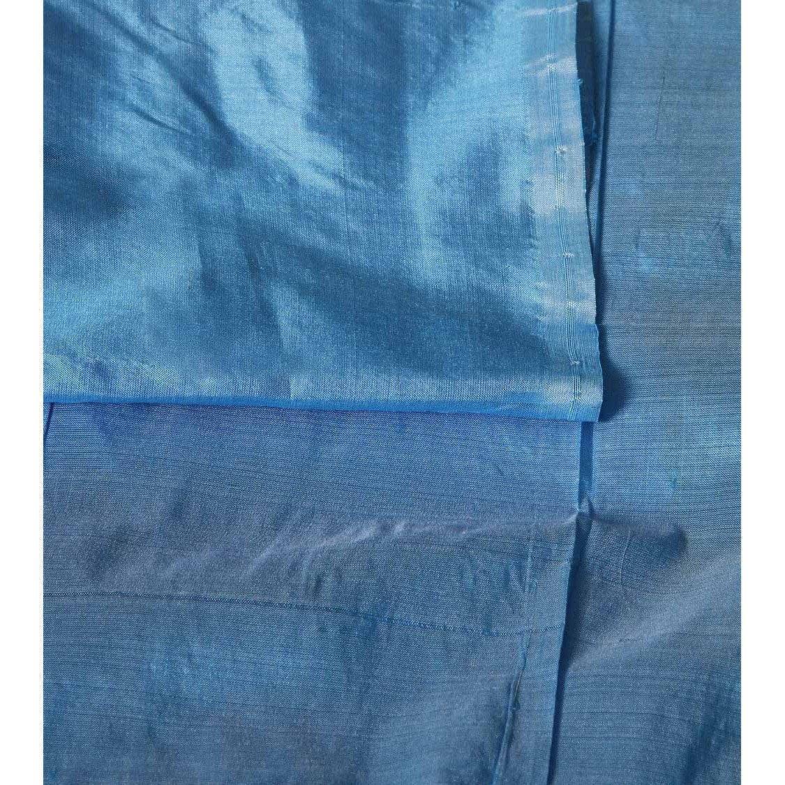 Türkisfarbener Pat Silk Sari