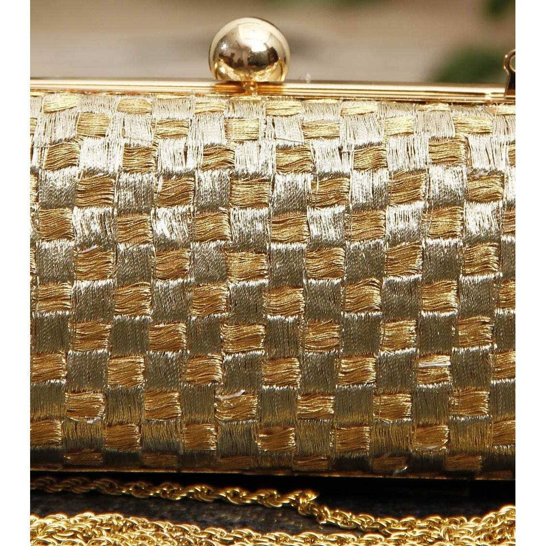 Goldene und silberne Zari Clutch