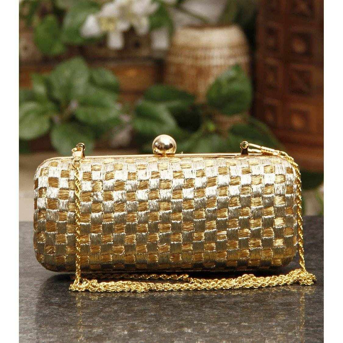 Golden & Silver Zari Clutch