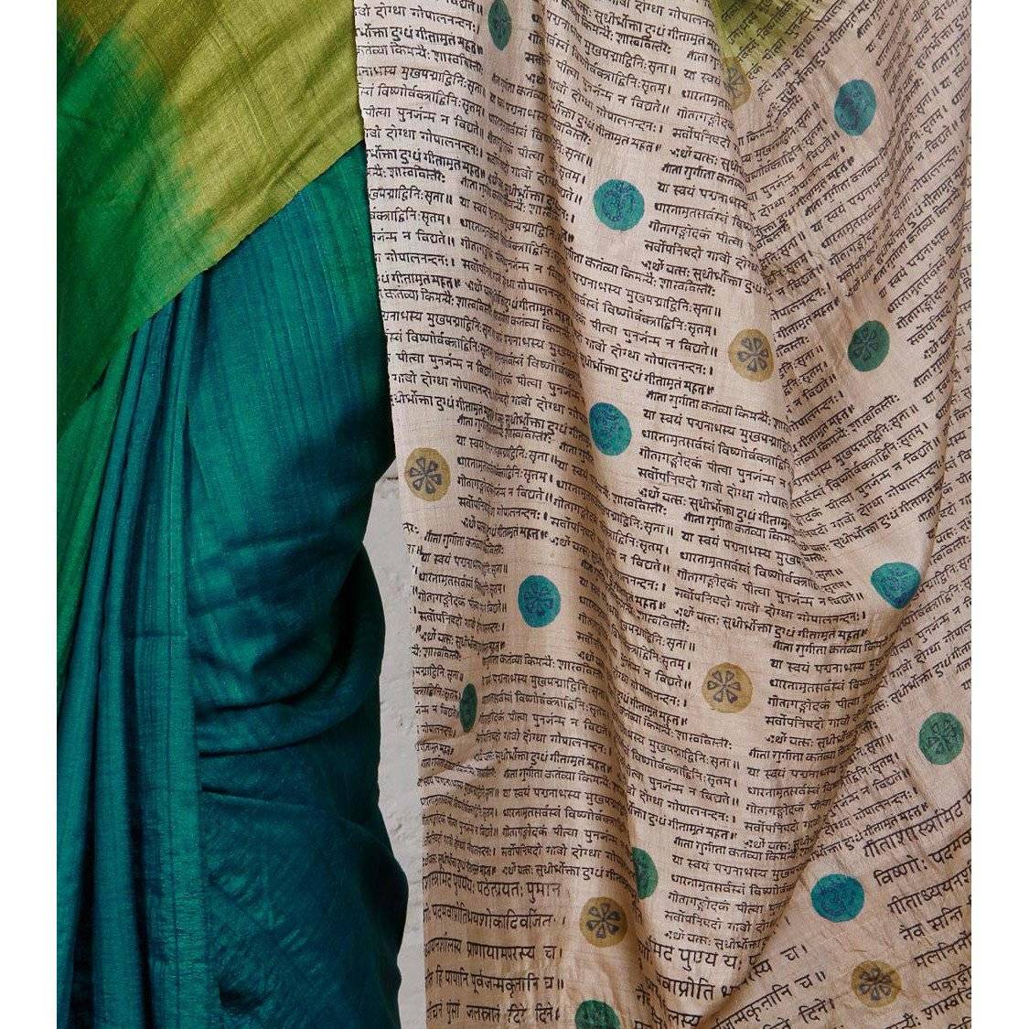 Green & Blue Silk Saree