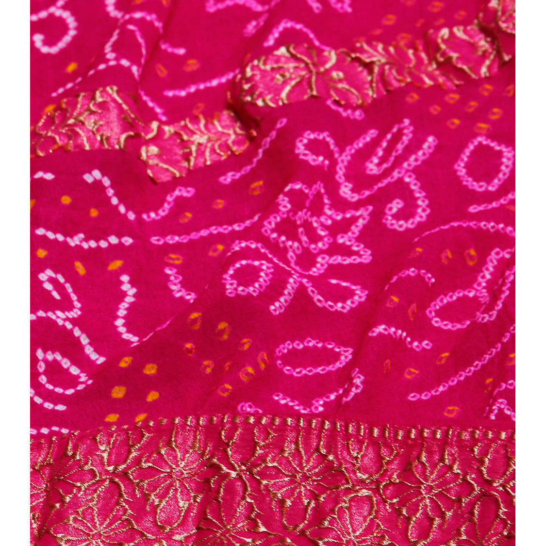 Sari Georgette Bandhej Banarasi rouge