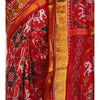 Maroon Handwoven Single Ikat Patola Silk Saree