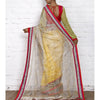 Sari en soie Kota beige et jaune