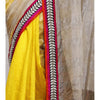 Sari en soie Kota beige et jaune