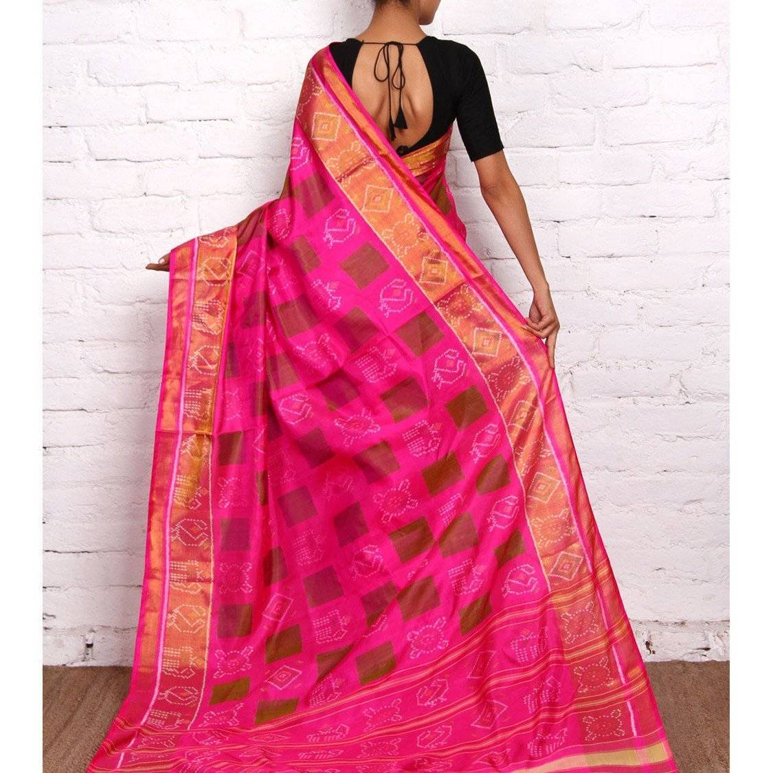 Hot Pink Silk Saree