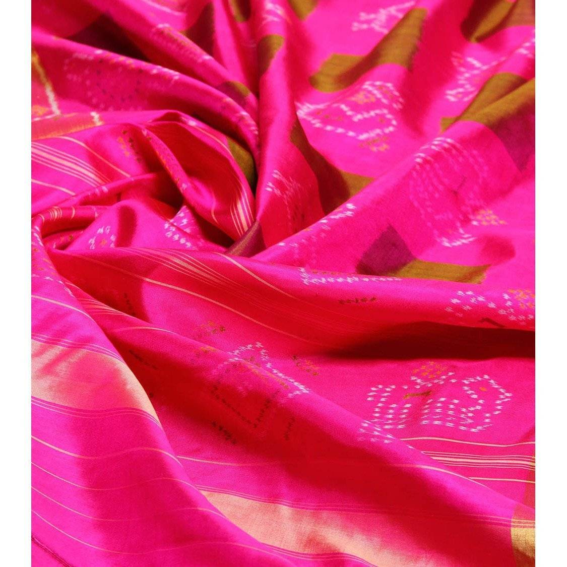 Hot Pink Silk Saree