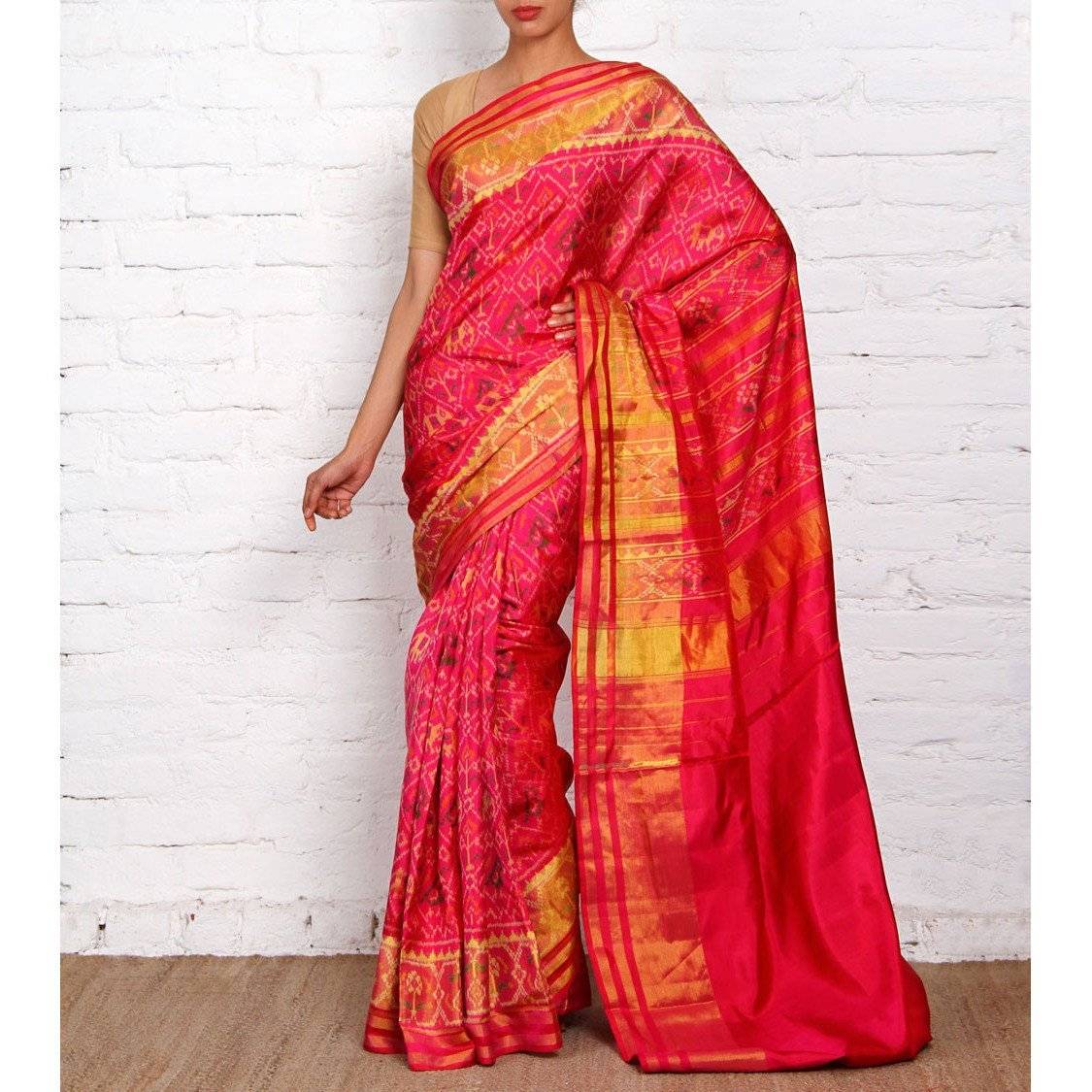 Pink Silk Saree