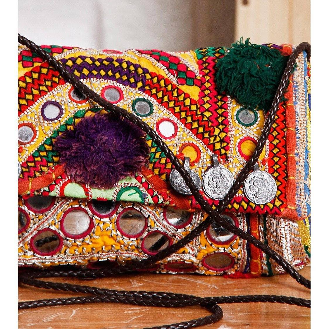 Multicoloured Embroidered Afghani Clutch