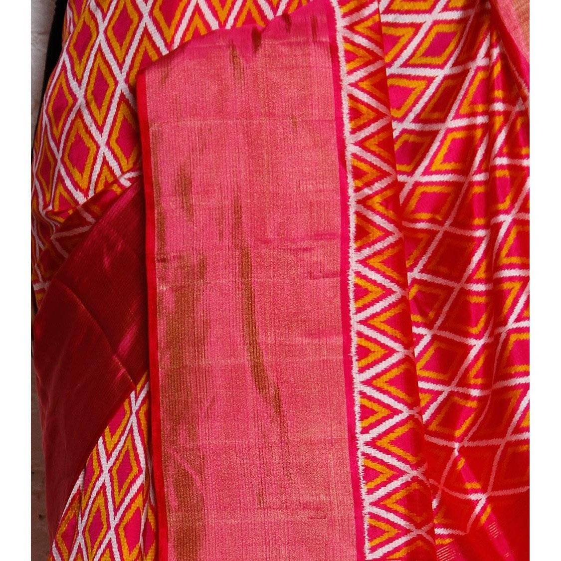 Pink Handwoven Pochampally Silk Saree