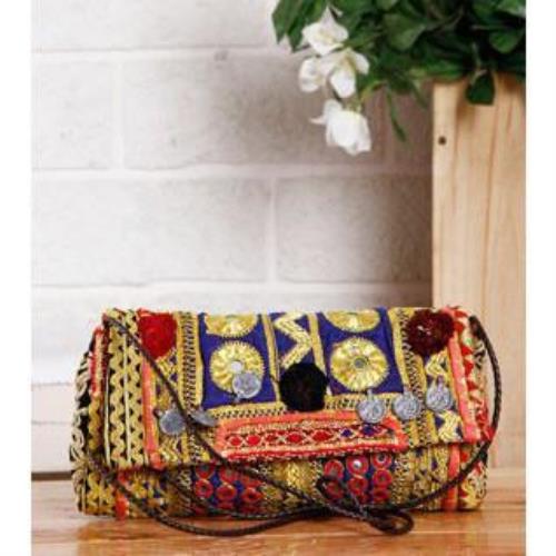 Mehrfarbig bestickte afghanische Clutch (100000052898)