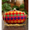 Multicoloured Oval Clutch