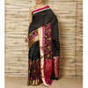 Chanderi Saree à jupe fleurie en soie noire