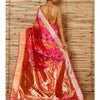 Rosa Seide Mor Meena Jaal Chanderi Saree