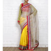 Beige & Yellow Kota Silk Saree