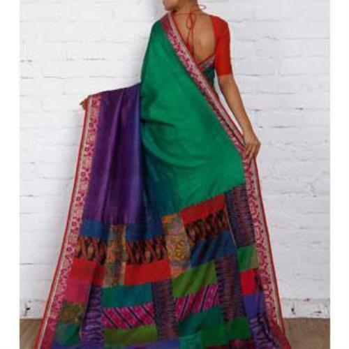 Sari en soie multicolore