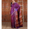 Purple Tussar Silk Saree