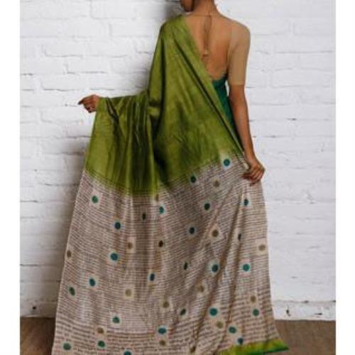 Green & Blue Silk Saree