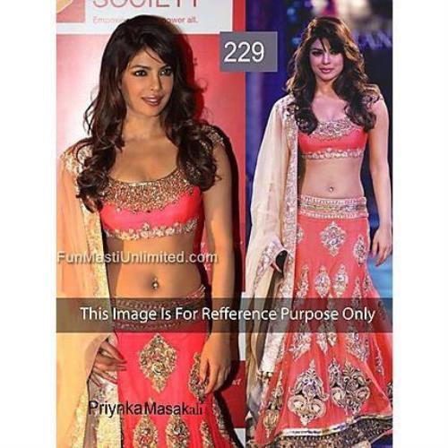 Georgette Red Lehenga Choli - Priyanka Chopra - Ram Chand Punam Chand (RCPC)