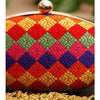 Multicoloured Oval Clutch