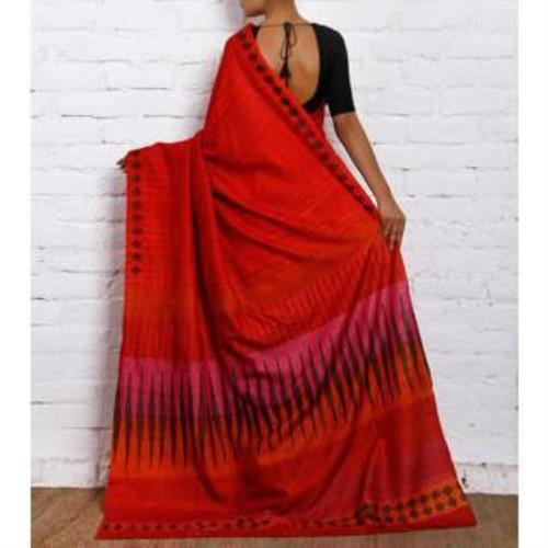 Red & Pink Silk Saree