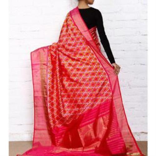 Pink Handwoven Pochampally Silk Saree