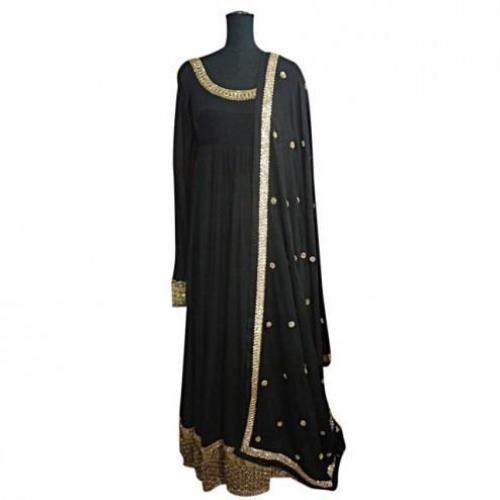 SABYASACHI Schwarzer Khadi Anarkali-Anzug