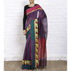 Purple Handloom Cotton Silk Saree